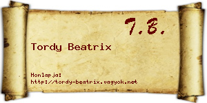 Tordy Beatrix névjegykártya